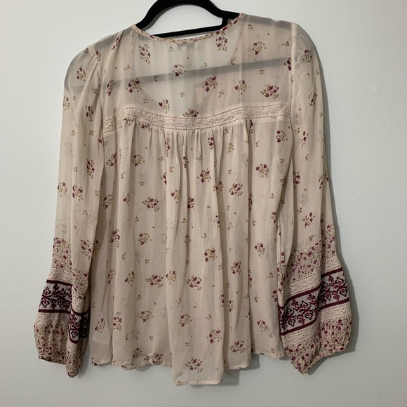 Joie Joleta in Almond Silk Boho Peasant Top - Picture 3 of 5